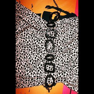 🐆🌸CHICO'S BLACK CHAIN DECAL BELT🐆🌸